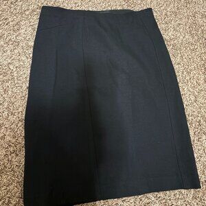 Ann Taylor Pencil Skirt 8 Black Back Zip Work Career Professional Stretch Waist